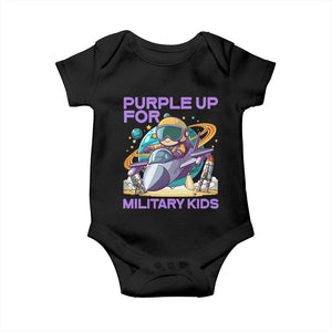 Purple Up For Military Kids Baby Onesie Military Child Month Astronaut Fights TS11 Black Print Your Wear