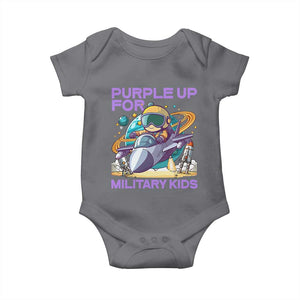Purple Up For Military Kids Baby Onesie Military Child Month Astronaut Fights TS11 Charcoal Print Your Wear