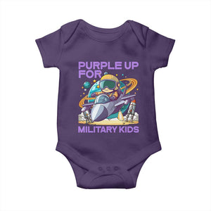 Purple Up For Military Kids Baby Onesie Military Child Month Astronaut Fights TS11 Purple Print Your Wear