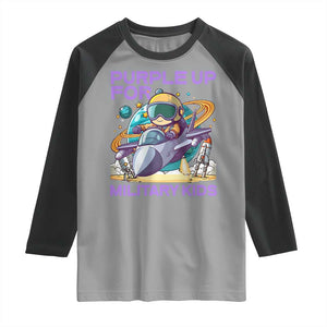 Purple Up For Military Kids Raglan Shirt Military Child Month Astronaut Fights TS11 Sport Gray Black Print Your Wear