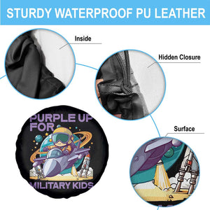 Purple Up For Military Kids Spare Tire Cover Military Child Month Astronaut Fights TS11 Print Your Wear