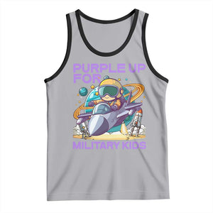Purple Up For Military Kids Tank Top Military Child Month Astronaut Fights TS11 Athletic Heather Black Print Your Wear
