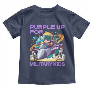 Purple Up For Military Kids Toddler T Shirt Military Child Month Astronaut Fights TS11 Navy Print Your Wear