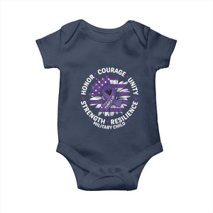 Military Child Month Baby Onesie Purple Up Military Child Honor Courage Unity Strength Resilience TS11 Navy Print Your Wear
