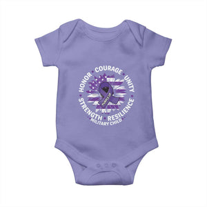 Military Child Month Baby Onesie Purple Up Military Child Honor Courage Unity Strength Resilience TS11 Violet Print Your Wear
