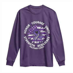 Military Child Month Long Sleeve Shirt Purple Up Military Child Honor Courage Unity Strength Resilience TS11 Purple Print Your Wear