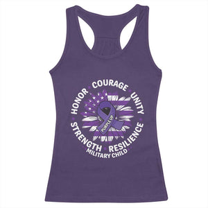 Military Child Month Racerback Tank Top Purple Up Military Child Honor Courage Unity Strength Resilience TS11 Purple Print Your Wear