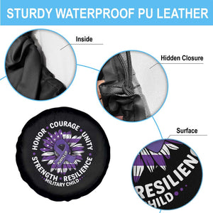Military Child Month Spare Tire Cover Purple Up Military Child Honor Courage Unity Strength Resilience TS11 Print Your Wear