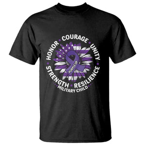 Military Child Month T Shirt Purple Up Military Child Honor Courage Unity Strength Resilience TS11 Black Print Your Wear