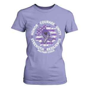 Military Child Month T Shirt For Women Purple Up Military Child Honor Courage Unity Strength Resilience TS11 Violet Print Your Wear