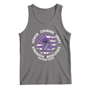 Military Child Month Tank Top Purple Up Military Child Honor Courage Unity Strength Resilience TS11 Deep Heather Print Your Wear