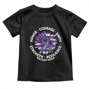 Military Child Month Toddler T Shirt Purple Up Military Child Honor Courage Unity Strength Resilience TS11 Black Print Your Wear