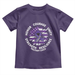 Military Child Month Toddler T Shirt Purple Up Military Child Honor Courage Unity Strength Resilience TS11 Purple Print Your Wear