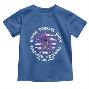 Military Child Month Toddler T Shirt Purple Up Military Child Honor Courage Unity Strength Resilience TS11 Royal Blue Print Your Wear