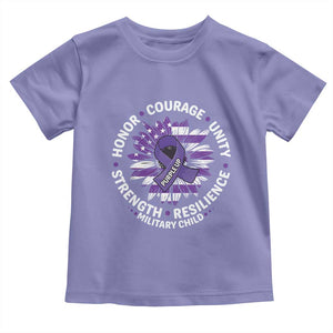 Military Child Month Toddler T Shirt Purple Up Military Child Honor Courage Unity Strength Resilience TS11 Violet Print Your Wear