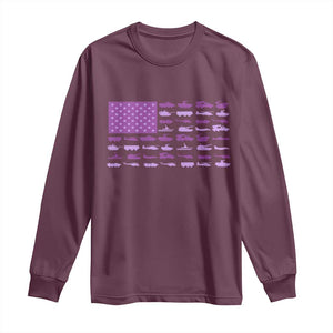 Military Child Month Military Transport American Flag Long Sleeve Shirt TS11 Maroon Print Your Wear