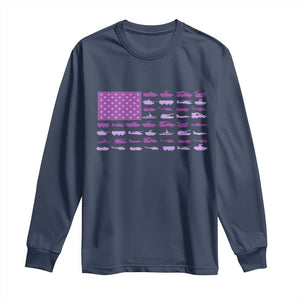 Military Child Month Military Transport American Flag Long Sleeve Shirt TS11 Navy Print Your Wear