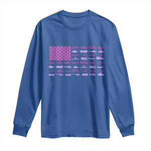 Military Child Month Military Transport American Flag Long Sleeve Shirt TS11 Royal Blue Print Your Wear