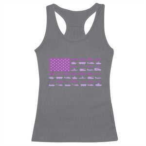 Military Child Month Military Transport American Flag Racerback Tank Top TS11 Charcoal Print Your Wear