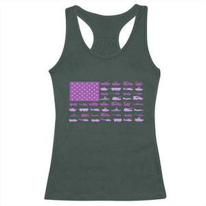 Military Child Month Military Transport American Flag Racerback Tank Top TS11 Dark Forest Green Print Your Wear