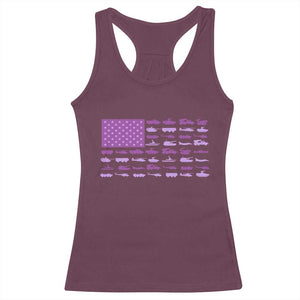 Military Child Month Military Transport American Flag Racerback Tank Top TS11 Maroon Print Your Wear