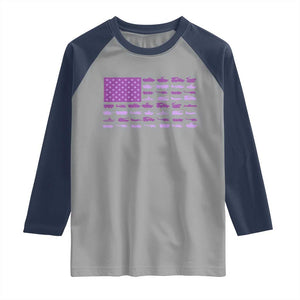 Military Child Month Military Transport American Flag Raglan Shirt TS11 Sport Gray Navy Print Your Wear