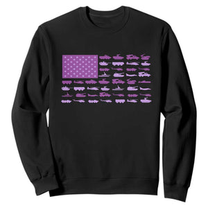 Military Child Month Military Transport American Flag Sweatshirt TS11 Black Print Your Wear