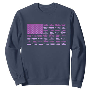 Military Child Month Military Transport American Flag Sweatshirt TS11 Navy Print Your Wear
