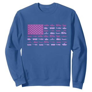 Military Child Month Military Transport American Flag Sweatshirt TS11 Royal Blue Print Your Wear