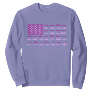 Military Child Month Military Transport American Flag Sweatshirt TS11 Violet Print Your Wear