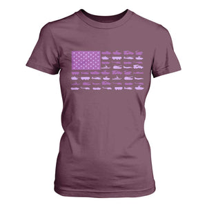 Military Child Month Military Transport American Flag T Shirt For Women TS11 Maroon Print Your Wear