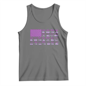 Military Child Month Military Transport American Flag Tank Top TS11 Black Heather Print Your Wear