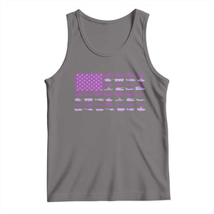 Military Child Month Military Transport American Flag Tank Top TS11 Deep Heather Print Your Wear