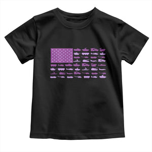 Military Child Month Military Transport American Flag Toddler T Shirt TS11 Black Print Your Wear