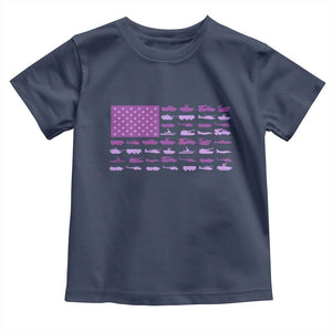 Military Child Month Military Transport American Flag Toddler T Shirt TS11 Navy Print Your Wear