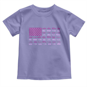 Military Child Month Military Transport American Flag Toddler T Shirt TS11 Violet Print Your Wear