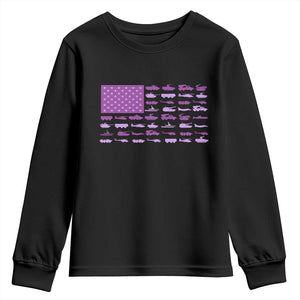 Military Child Month Military Transport American Flag Youth Sweatshirt TS11 Black Print Your Wear