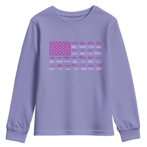 Military Child Month Military Transport American Flag Youth Sweatshirt TS11 Violet Print Your Wear