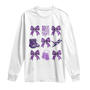 Military Kid Month Camo Coquette Bow Long Sleeve Shirt TS11 White Print Your Wear