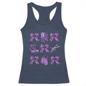 Military Kid Month Camo Coquette Bow Racerback Tank Top TS11 Navy Print Your Wear