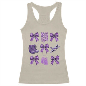 Military Kid Month Camo Coquette Bow Racerback Tank Top TS11 Sand Print Your Wear