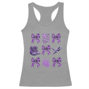 Military Kid Month Camo Coquette Bow Racerback Tank Top TS11 Sport Gray Print Your Wear