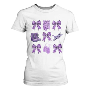 Military Kid Month Camo Coquette Bow T Shirt For Women TS11 White Print Your Wear