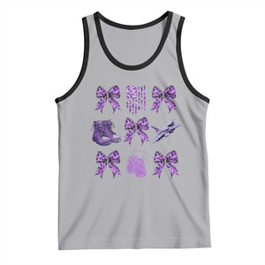 Military Kid Month Camo Coquette Bow Tank Top TS11 Athletic Heather Black Print Your Wear