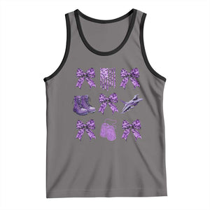 Military Kid Month Camo Coquette Bow Tank Top TS11 Deep Heather Black Print Your Wear