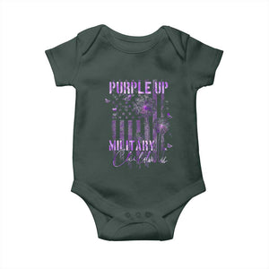 Purple Up Military Child Baby Onesie Dandelion Vintage American Flag Military Child Month TS11 Print Your Wear