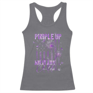 Purple Up Military Child Racerback Tank Top Dandelion Vintage American Flag Military Child Month TS11 Charcoal Print Your Wear