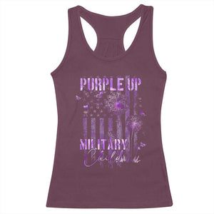 Purple Up Military Child Racerback Tank Top Dandelion Vintage American Flag Military Child Month TS11 Maroon Print Your Wear