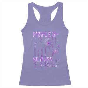 Purple Up Military Child Racerback Tank Top Dandelion Vintage American Flag Military Child Month TS11 Violet Print Your Wear