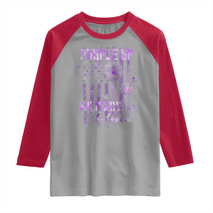 Purple Up Military Child Raglan Shirt Dandelion Vintage American Flag Military Child Month TS11 Sport Gray Red Print Your Wear
